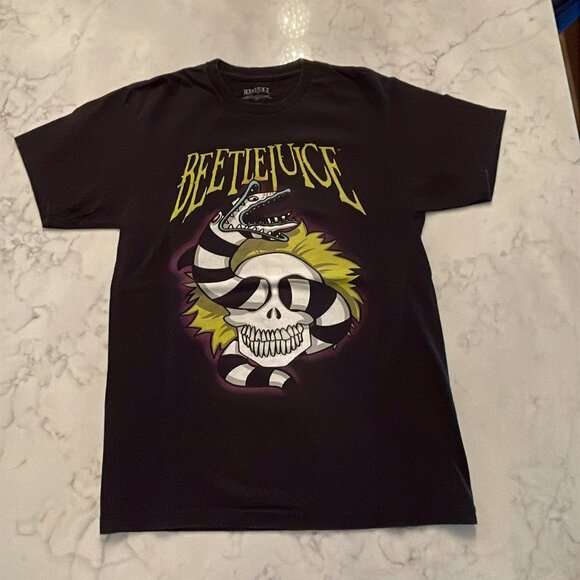 Beetlejuice T-Shirt Black Graphic Sandworm - Adult Size S - Picture 2 of 9